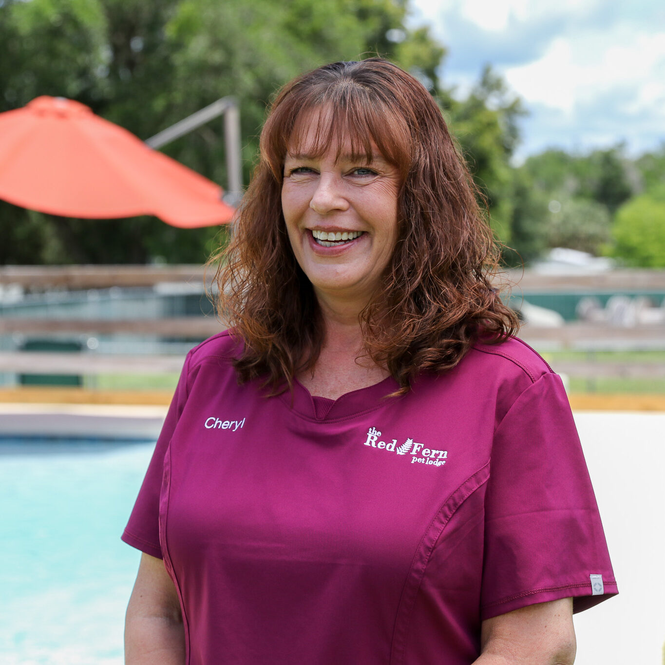 Head shot of bather, Cheryl